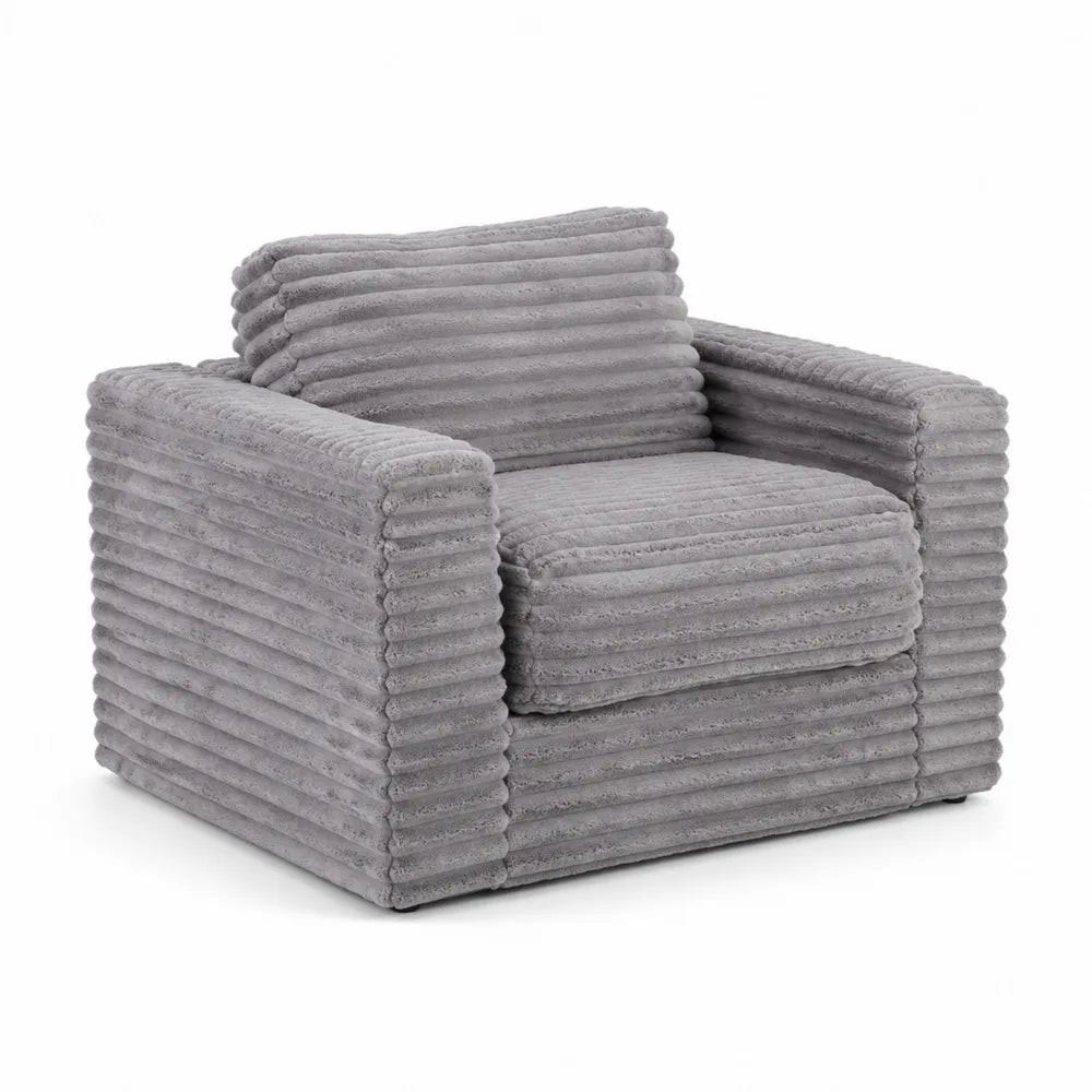 Grauer Sessel aus Chenille 90x80x80 cm