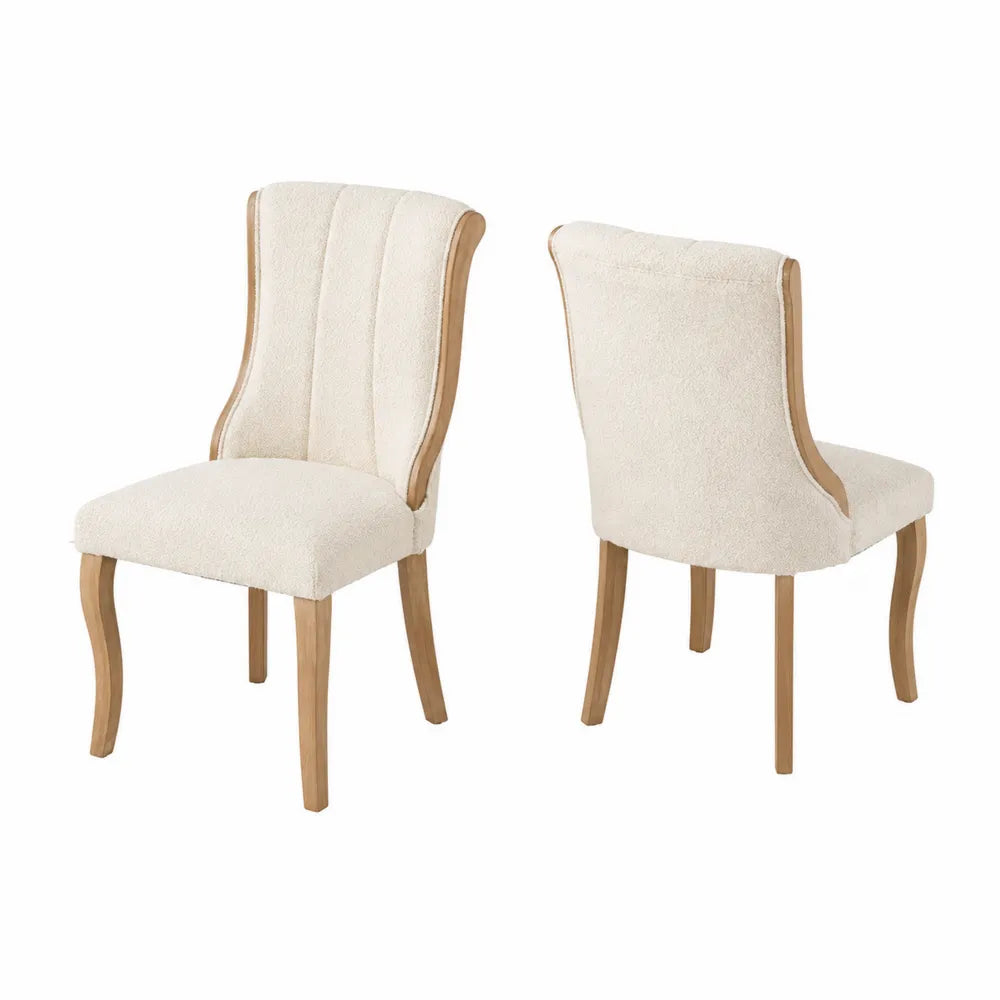 Stühle 2er Set Beige Holz