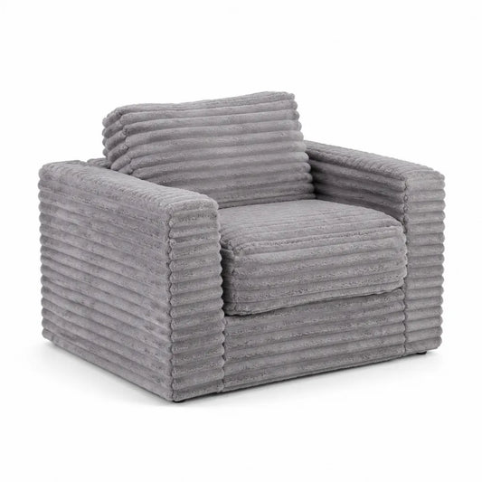 Grauer Sessel aus Chenille 90x80x80 cm