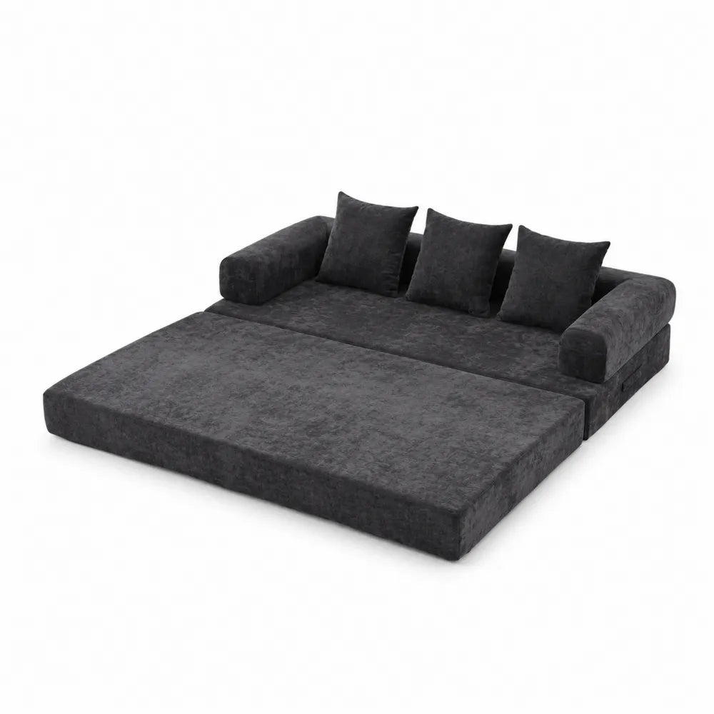 Modulares Sofa Mikrofaser Schwarz