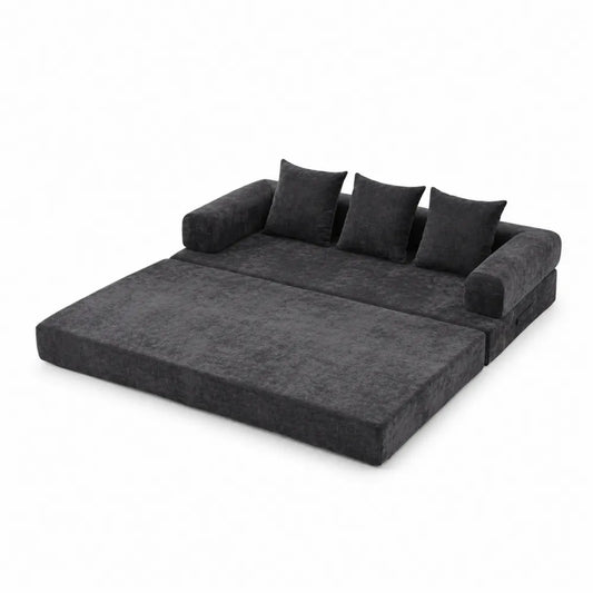 Modulares Sofa Mikrofaser Schwarz