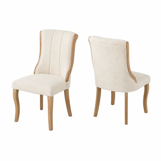Stühle 2er Set Beige Holz