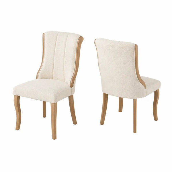 Stühle 2er Set Beige Holz