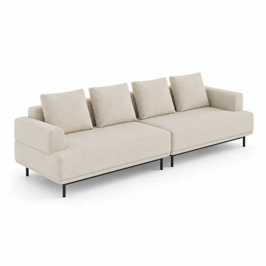 Modulares Stoffsofa aus Polyester Beige 280 cm